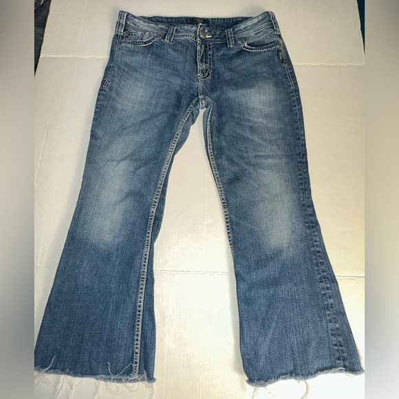 Silver Jeans Suki Surplus Jeans Women's 34x27 Cropped‎ Fray Hem (Inseam altered) - Picture 1 of 10
